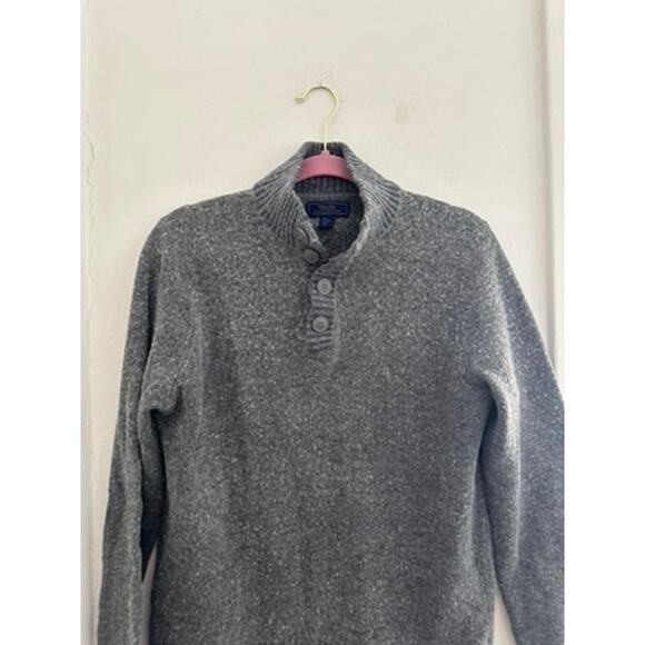 WILKEN BROS. Men's Gray Lambswool Blend Sweater | Size Medium - Picture 2 of 4